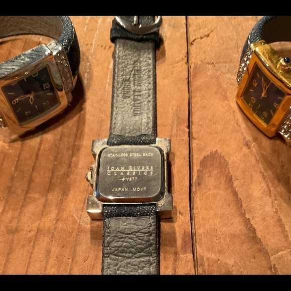 Joan Rivers Rhinestone Denim Watch Set - 3 Piece Collection - Picture 4 of 4